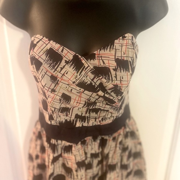 “BURLAPP” ANTHROPOLOGIE Silk Strapless Dress - Picture 5 of 15